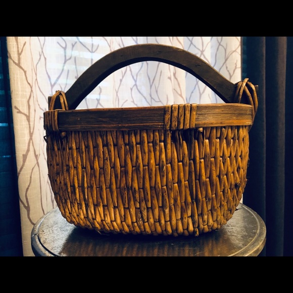 RESERVED- Vintage Old World Style Rattan & Acacia - Picture 9 of 10